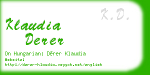 klaudia derer business card