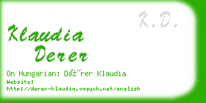 klaudia derer business card